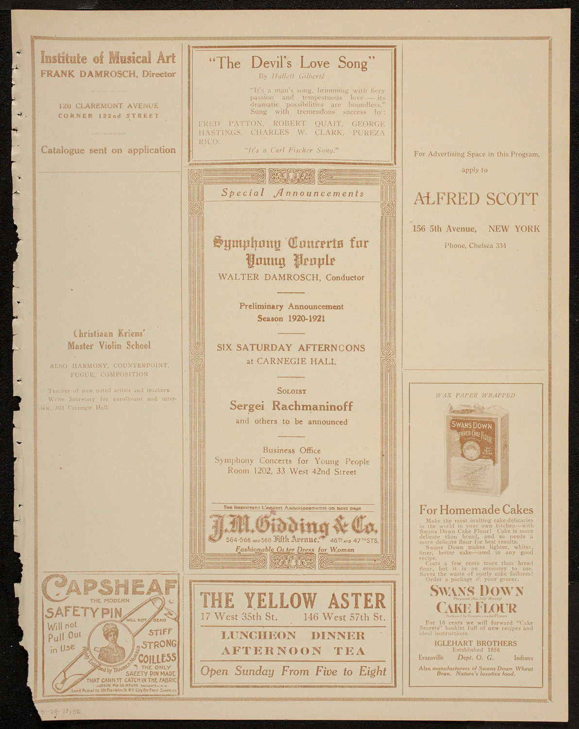 St. Mark's Methodist Episcopal Choir, May 24, 1920, program page 9