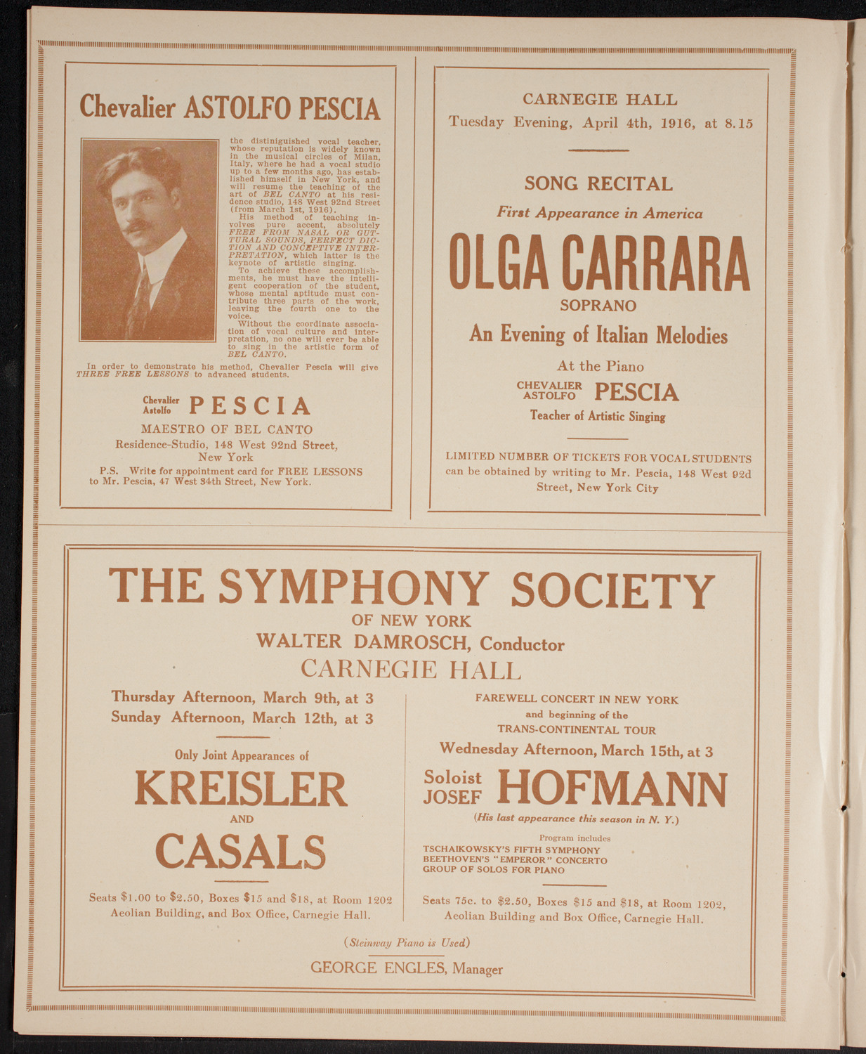 New York Philharmonic, March 5, 1916, program page 8