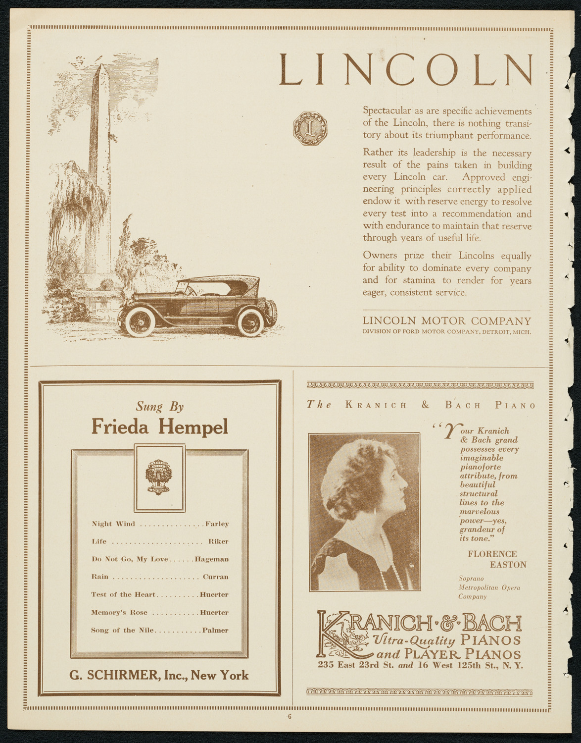 Boston Symphony Orchestra, December 1, 1923, program page 6