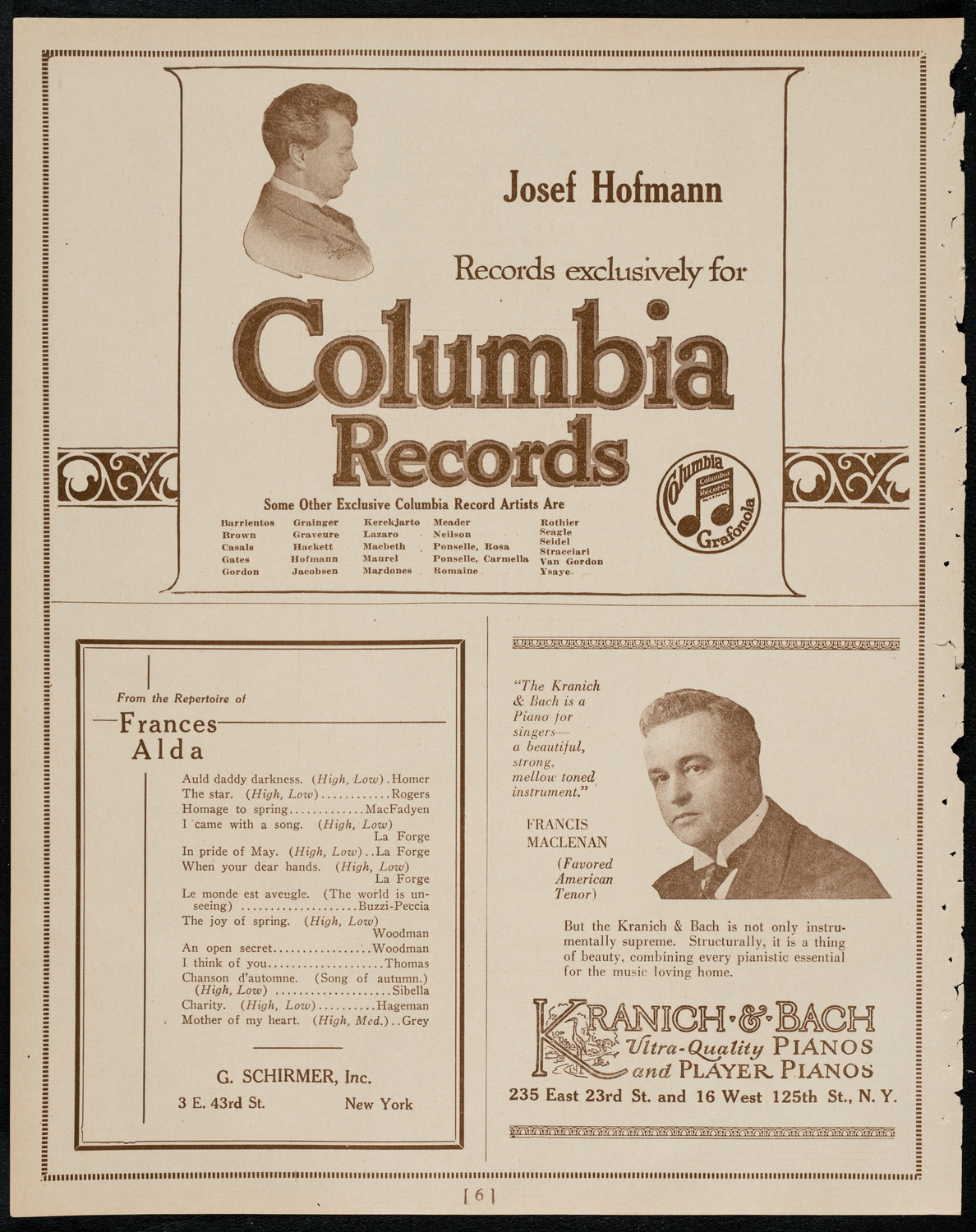 Claire Dux, Soprano, February 5, 1922, program page 6