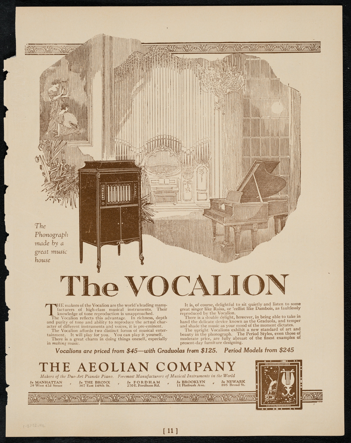 João (Giovanni) Del Negri, Tenor, January 21, 1922, program page 11