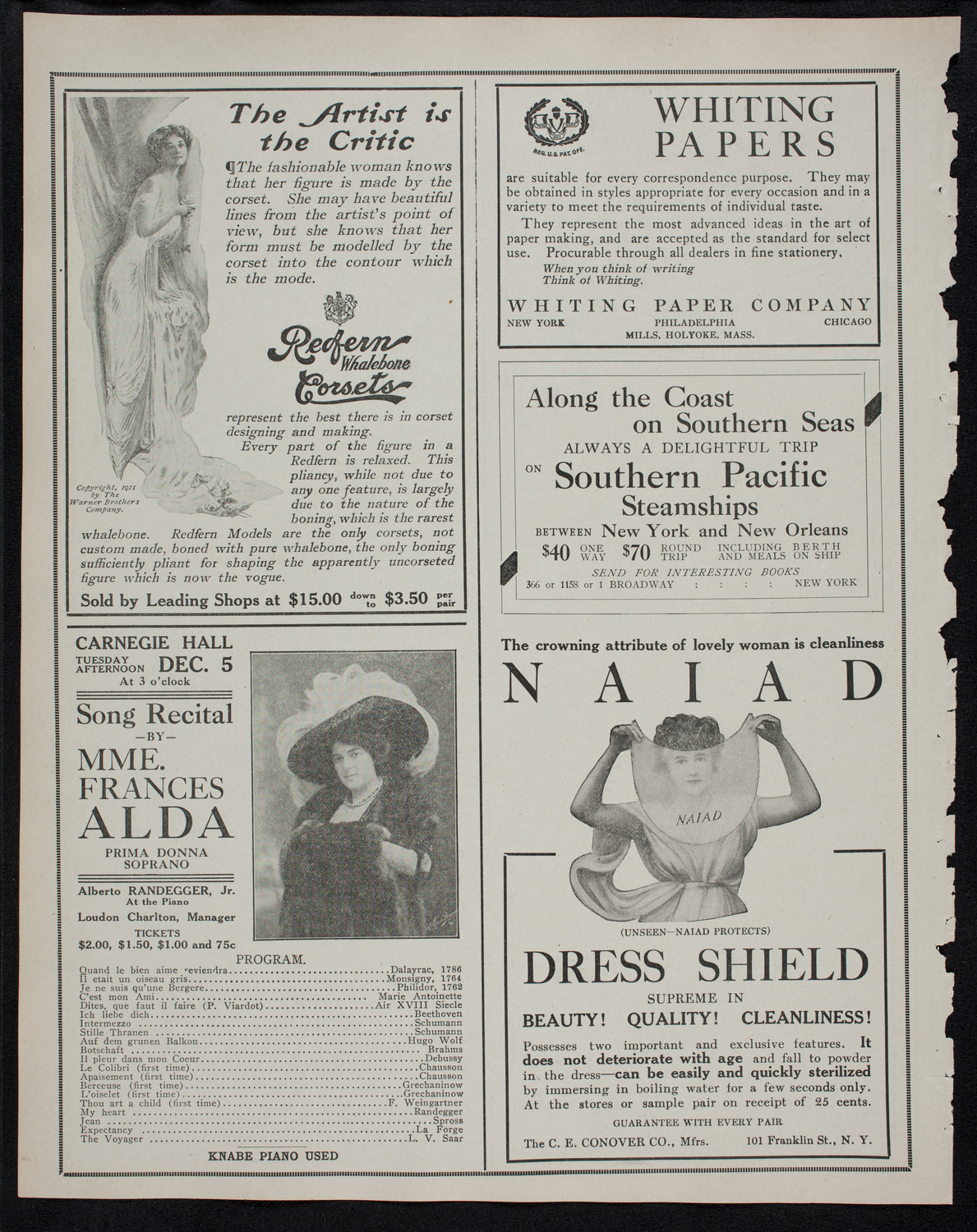 New York Philharmonic, November 24, 1911, program page 2