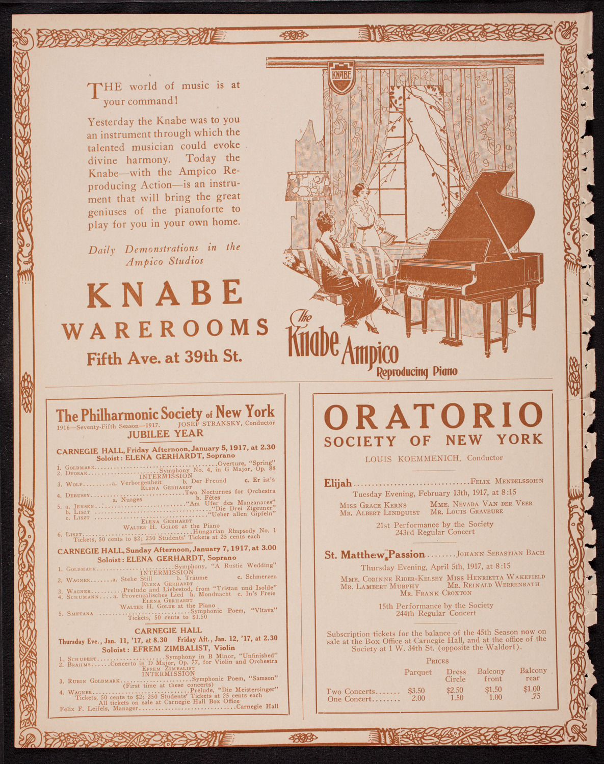 Oratorio Society of New York, December 30, 1916, program page 12