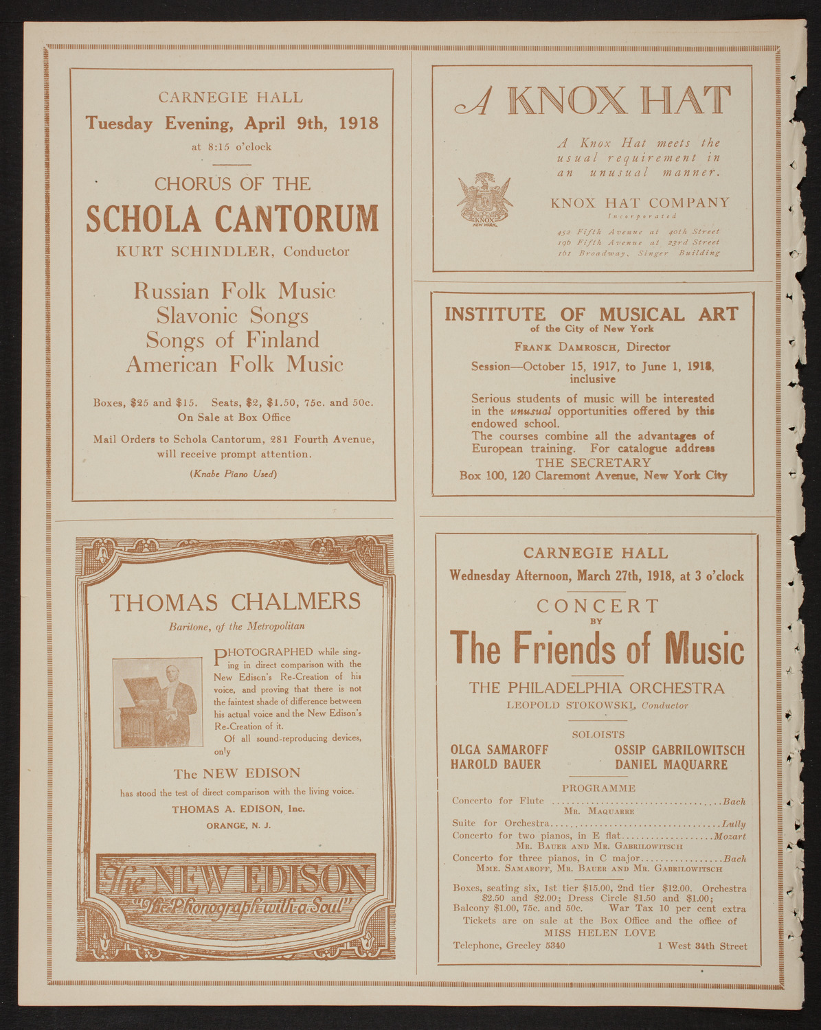 Boston Symphony Orchestra, March 14, 1918, program page 2