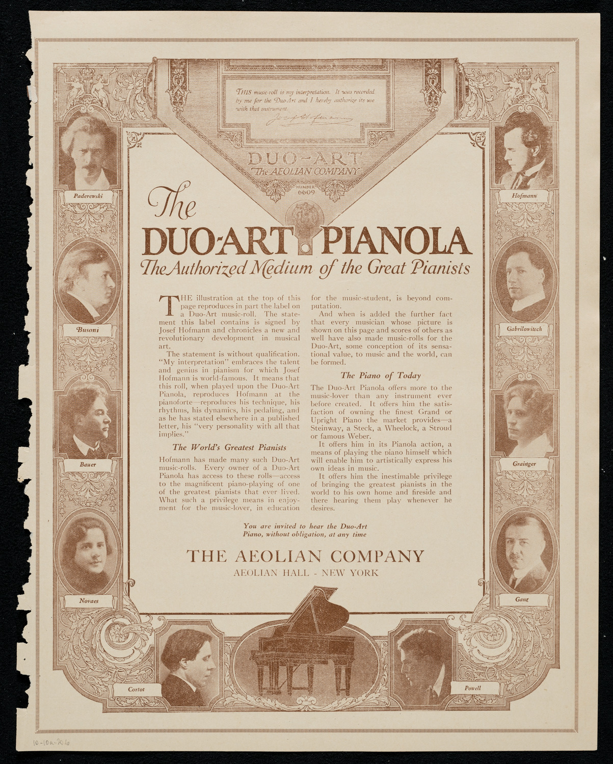 National Symphony Orchestra, October 10, 1920, program page 11