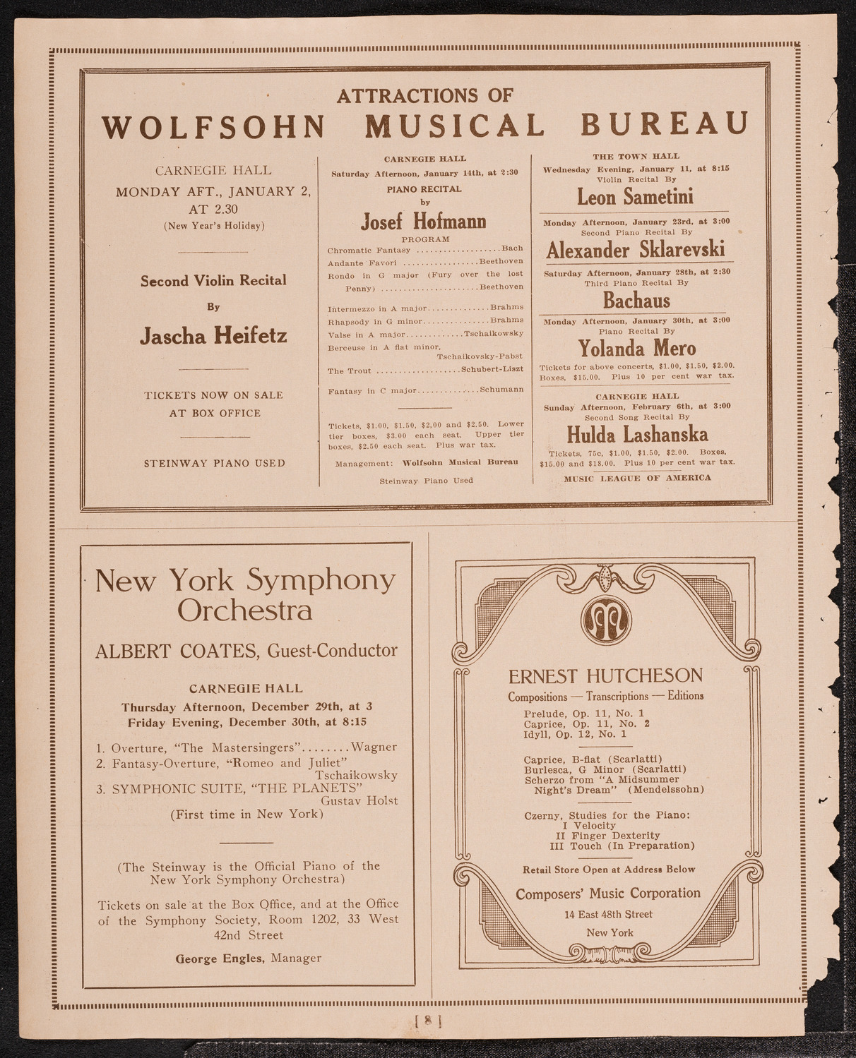 Newman Traveltalks: Switzerland, December 18, 1921, program page 8