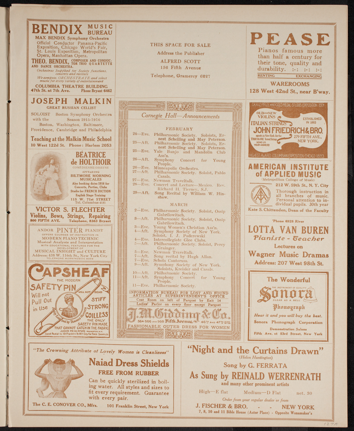 Patriotic Rally for National Defense, February 23, 1916, program page 3