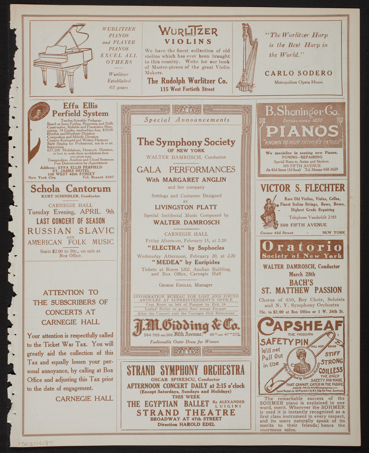 Paulist Choristers, February 11, 1918, program page 9