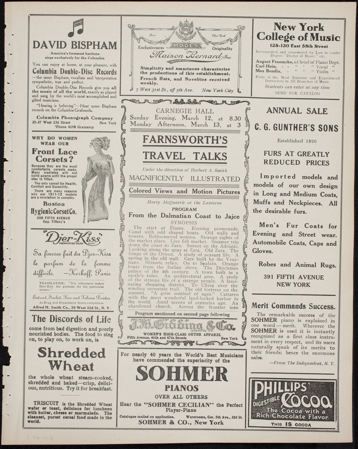 Farnsworth's Travel Talks, March 12, 1911, program page 5