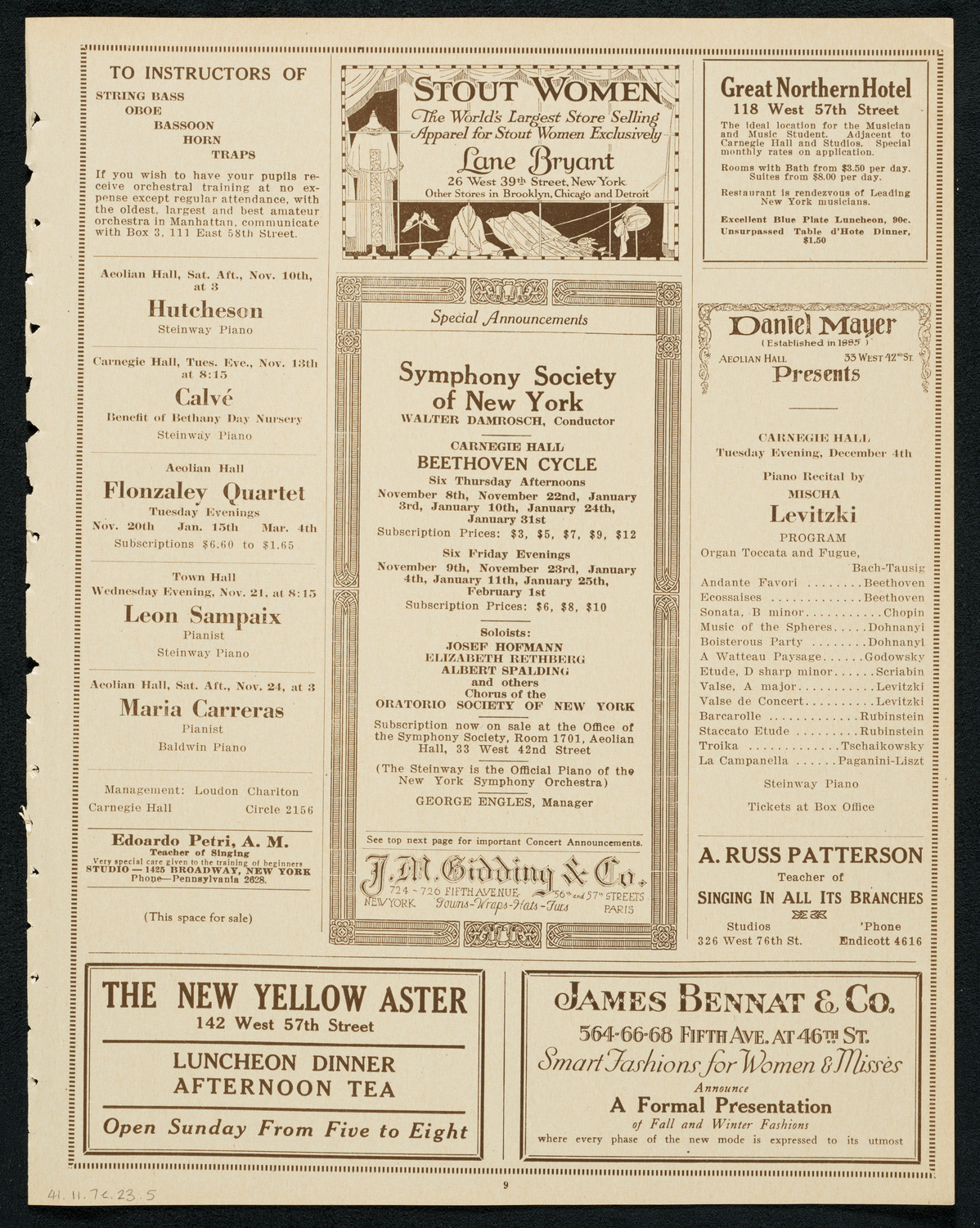 Ethel Leginska, Piano, November 7, 1923, program page 9