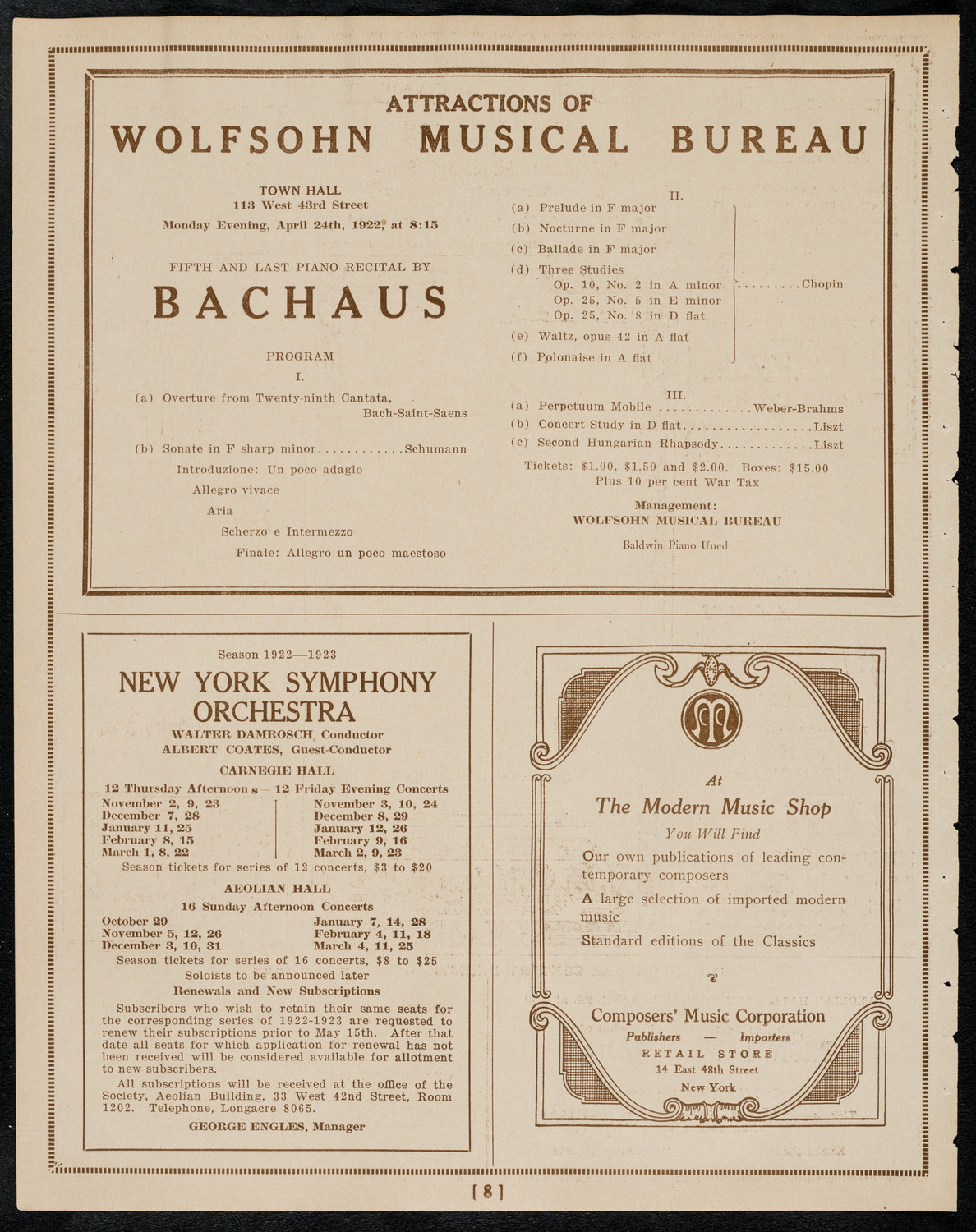 Vestoff-Serova School of Dancing, April 22, 1922, program page 8
