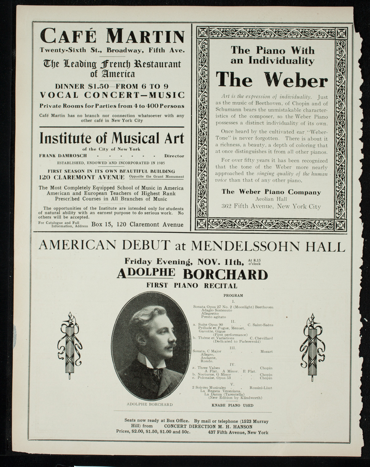 People's Symphony Concert, November 6, 1910, program page 6