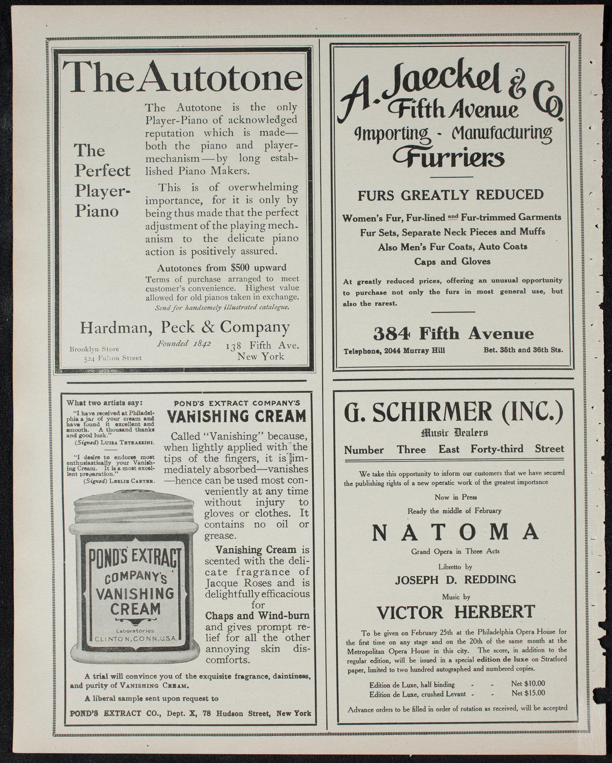 New York Philharmonic, February 10, 1911, program page 8