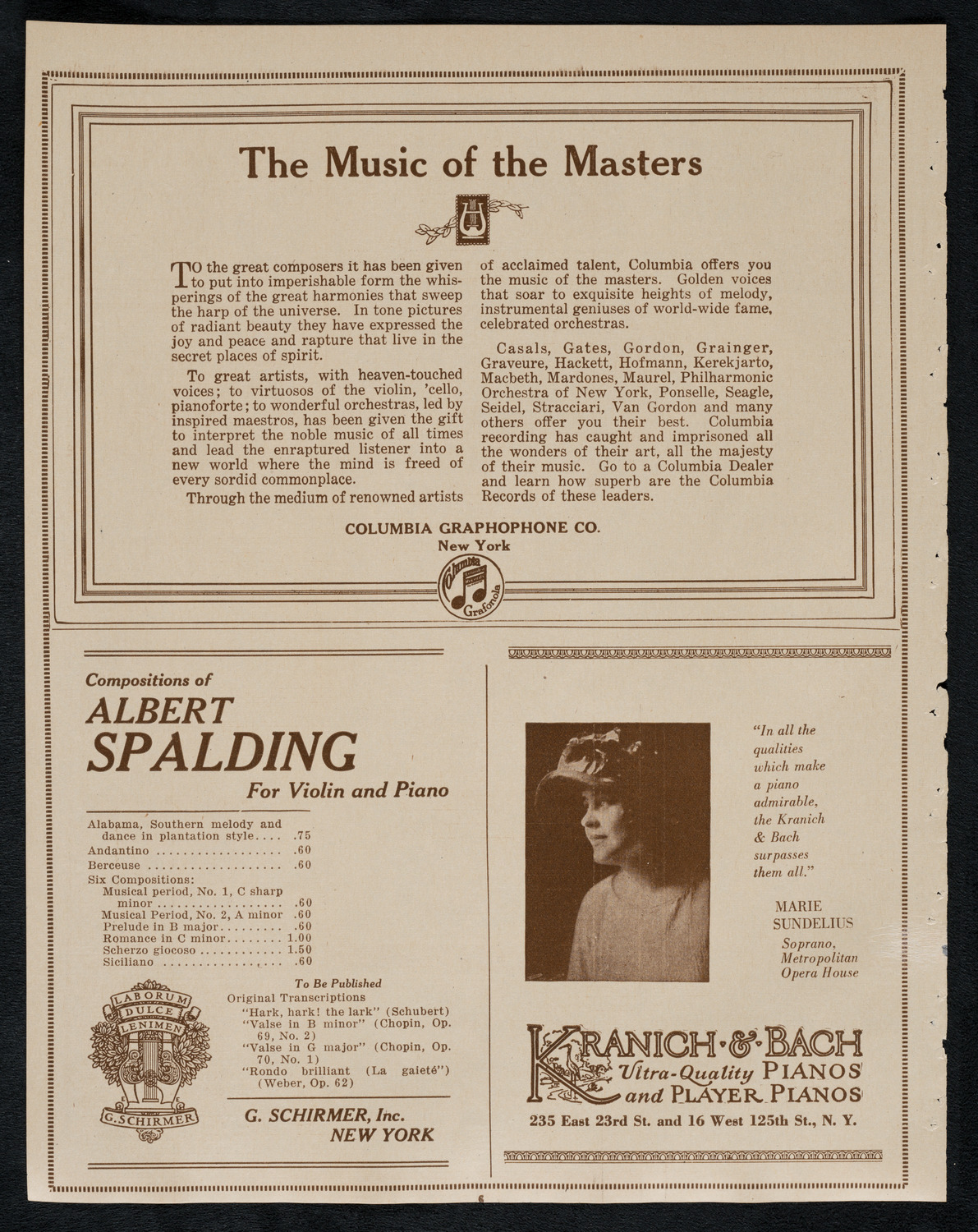 World Peace Mass Meeting, March 19, 1923, program page 6