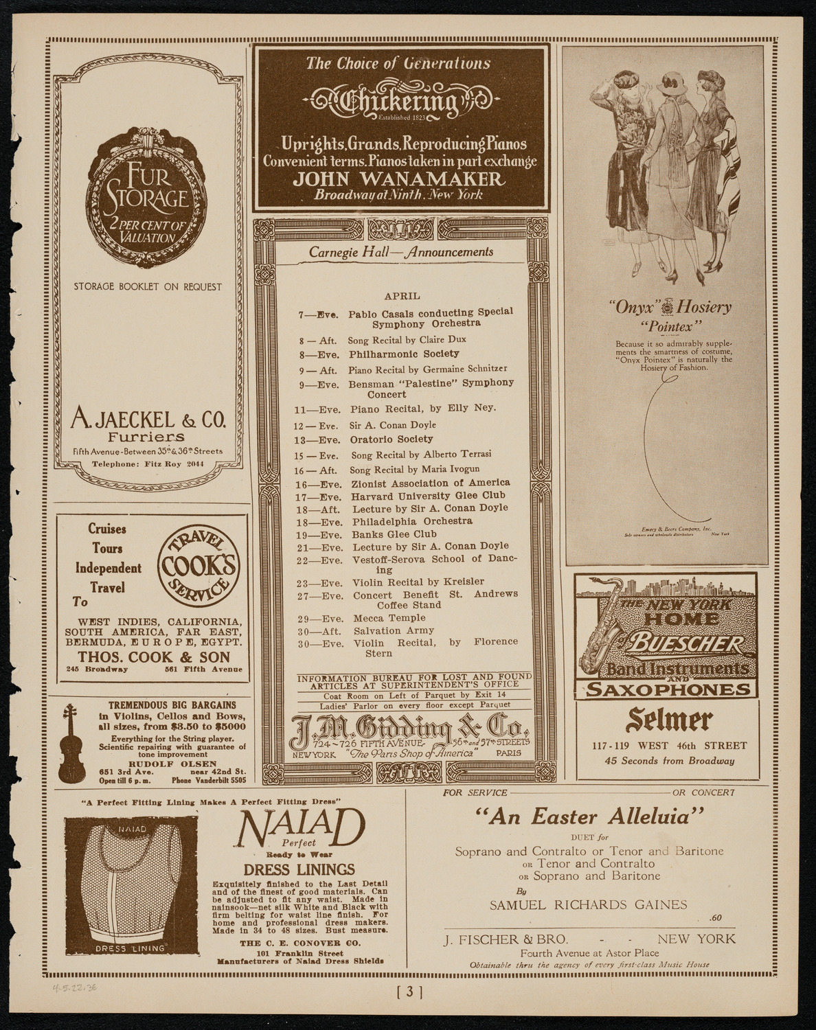 Meeting: Association Against the Prohibition Amendment, April 6, 1922, program page 3