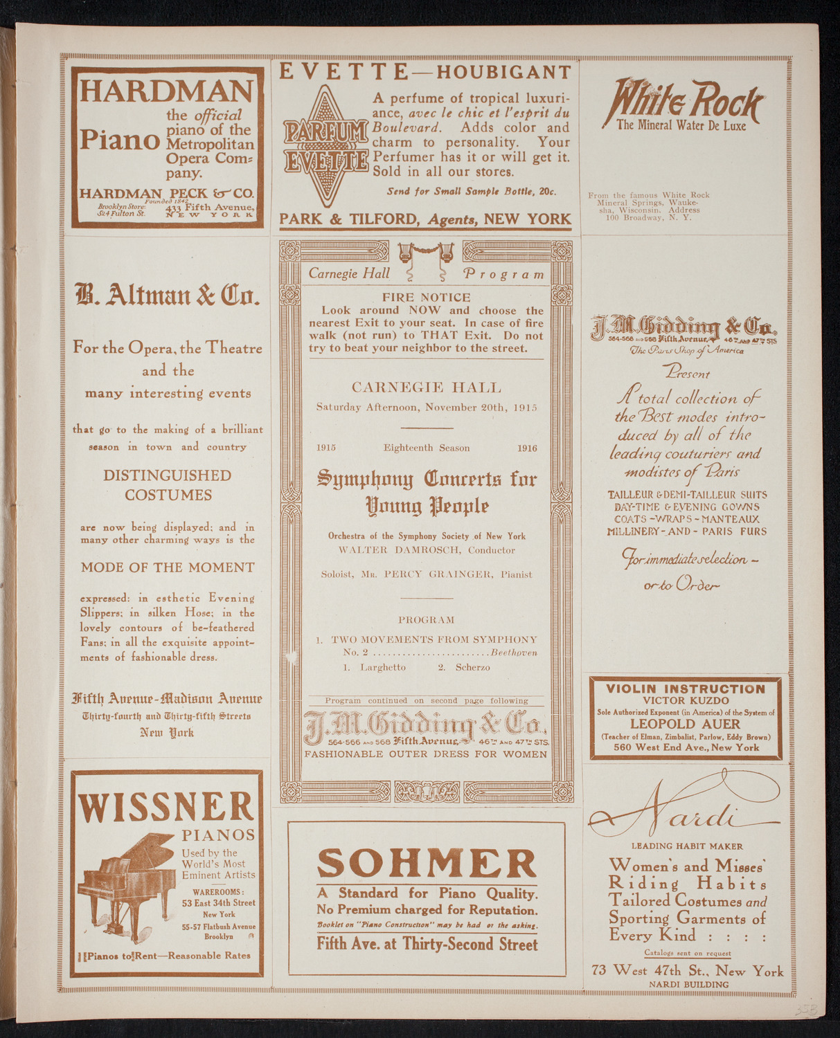 Symphony Concert for Young People, November 20, 1915, program page 5