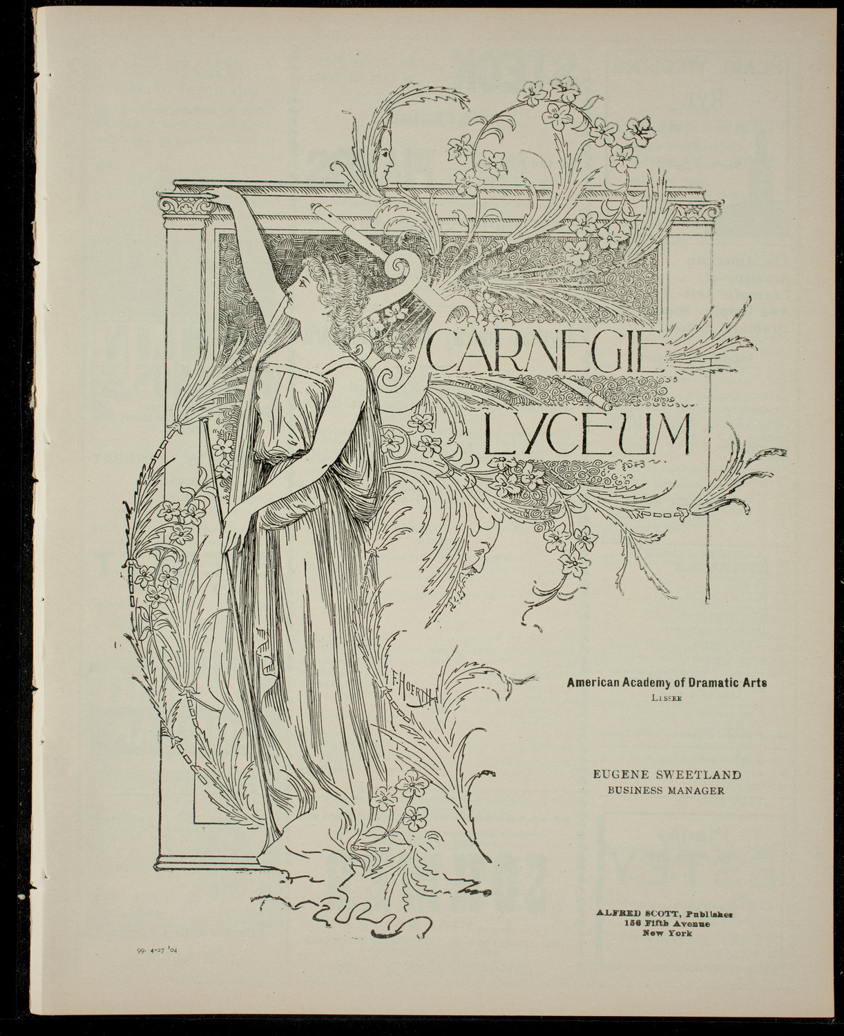 American Academy of the Dramatic Arts, April 27, 1904, program page 1