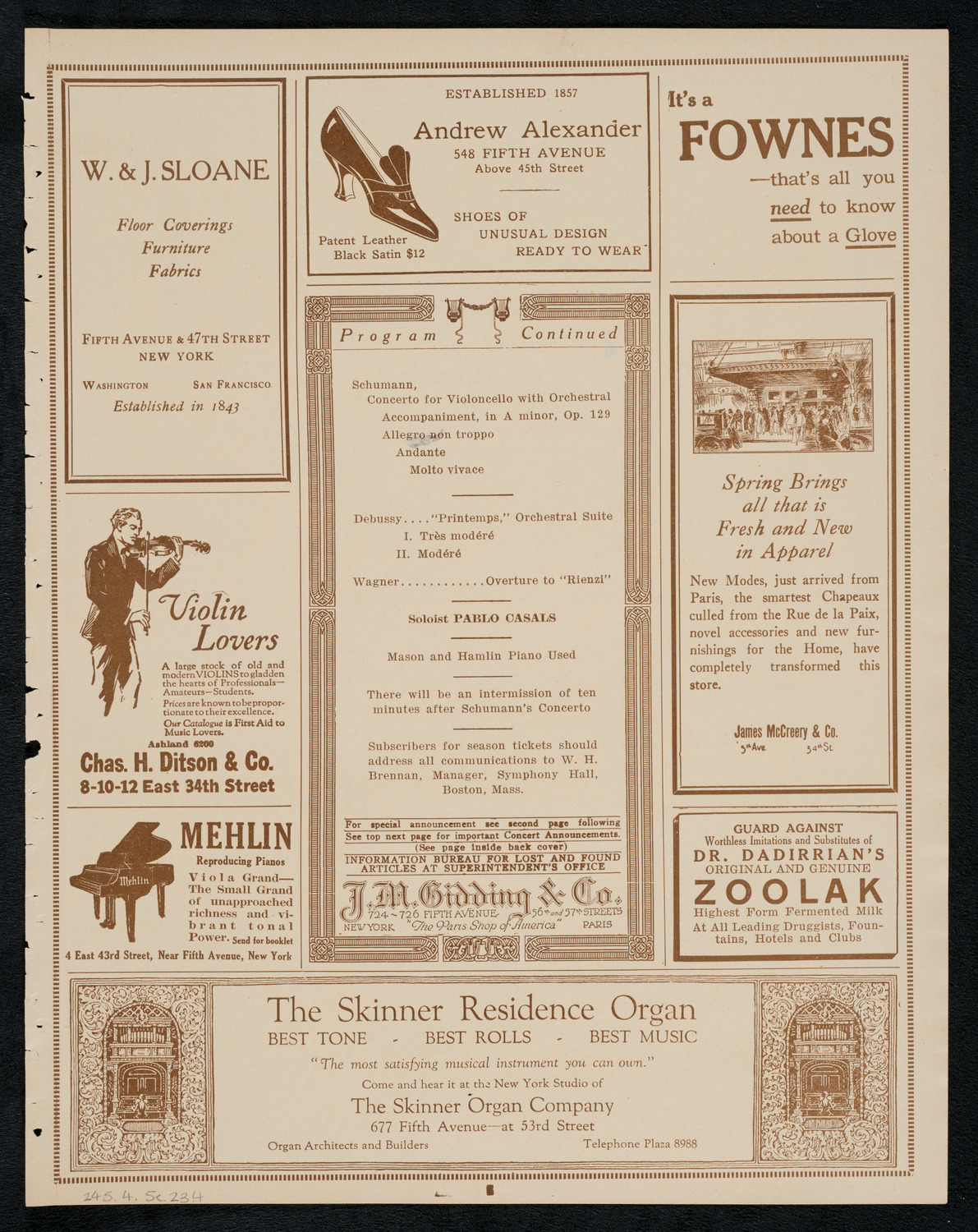 Boston Symphony Orchestra, April 5, 1923, program page 7