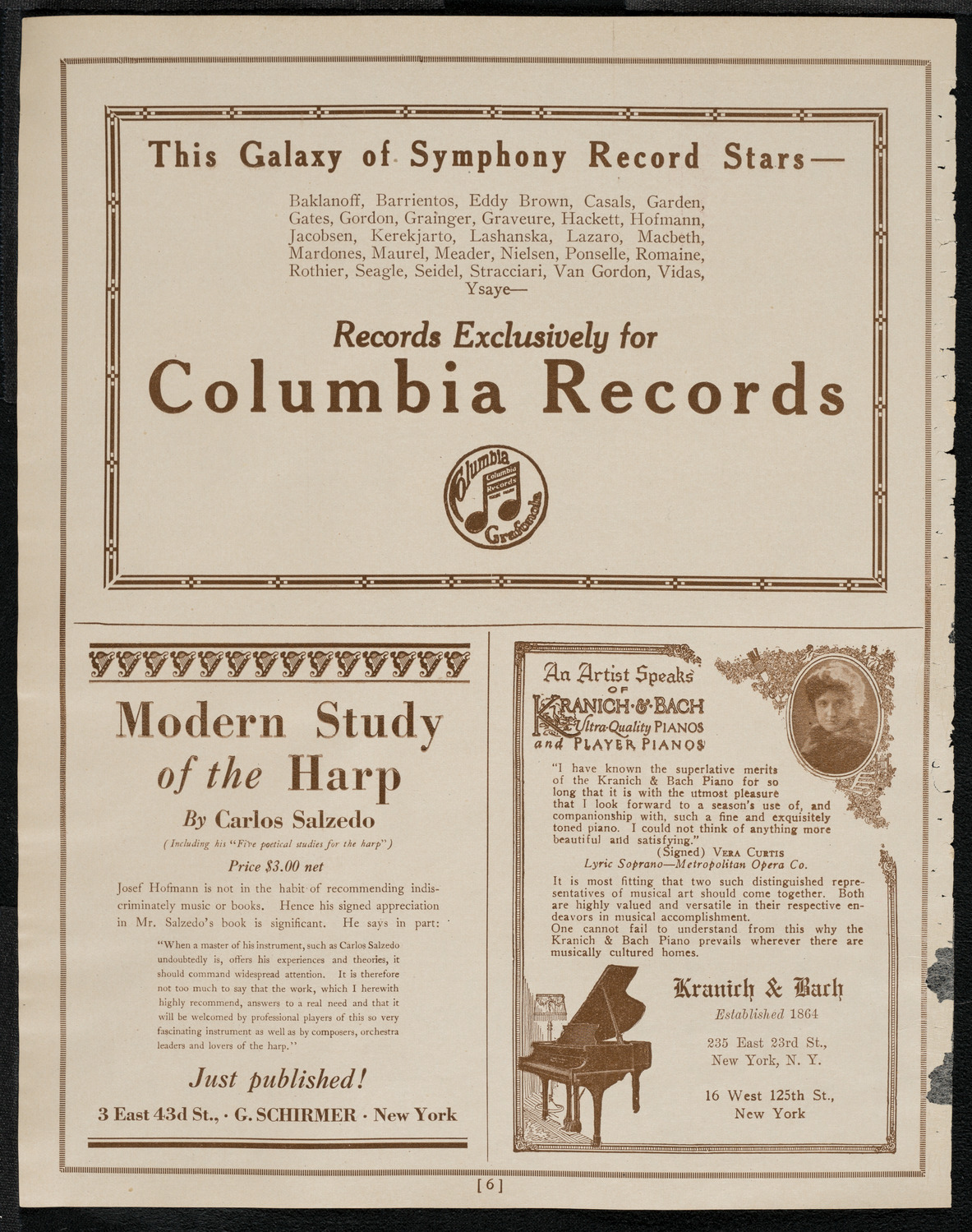 National Association of Harpists, March 29, 1921, program page 6