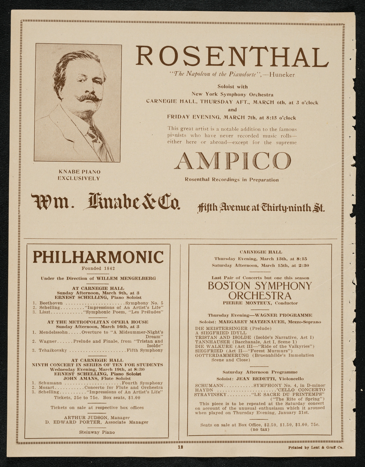 New York Philharmonic, March 7, 1924, program page 12