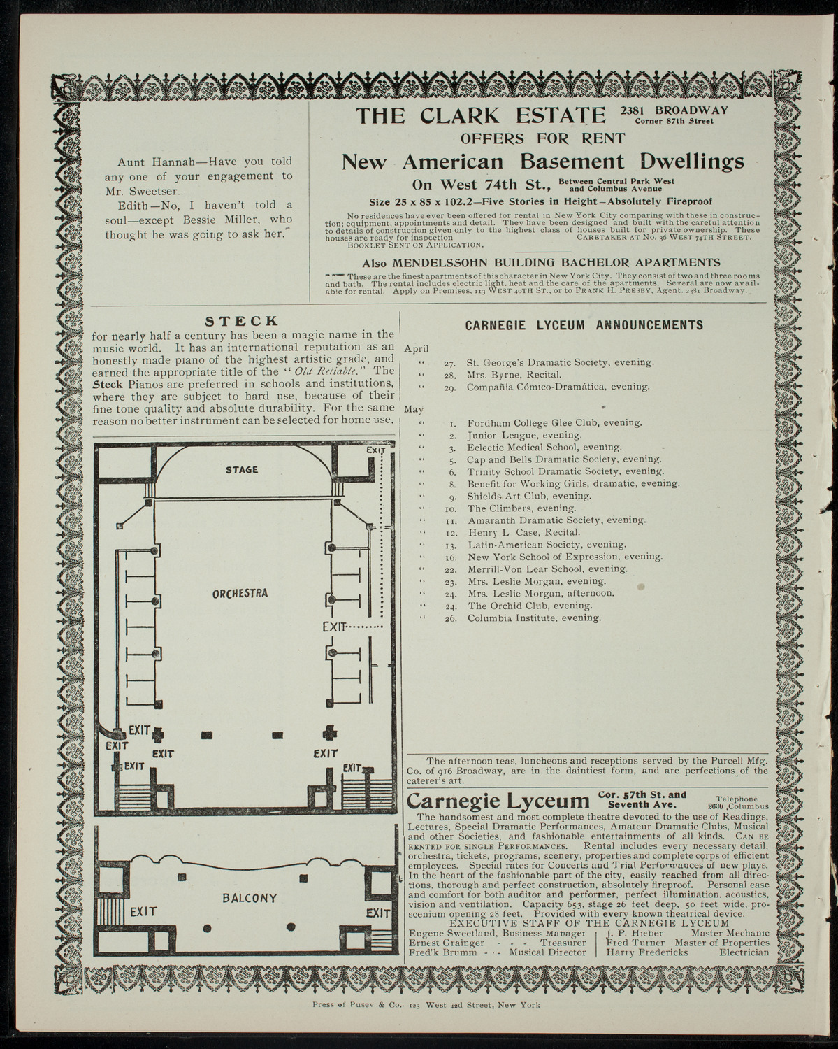 Lillian G. Julian with Others, April 25, 1905, program page 4