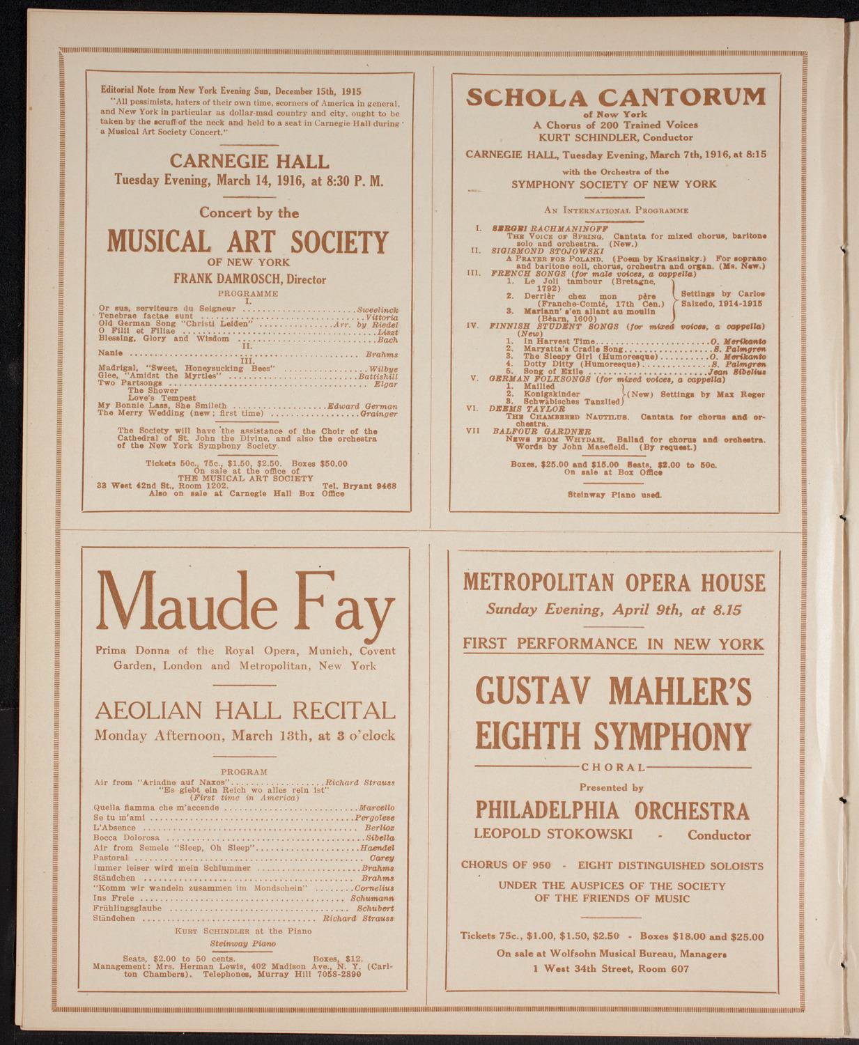 Intercollegiate Glee Club Contest, March 4, 1916, program page 10