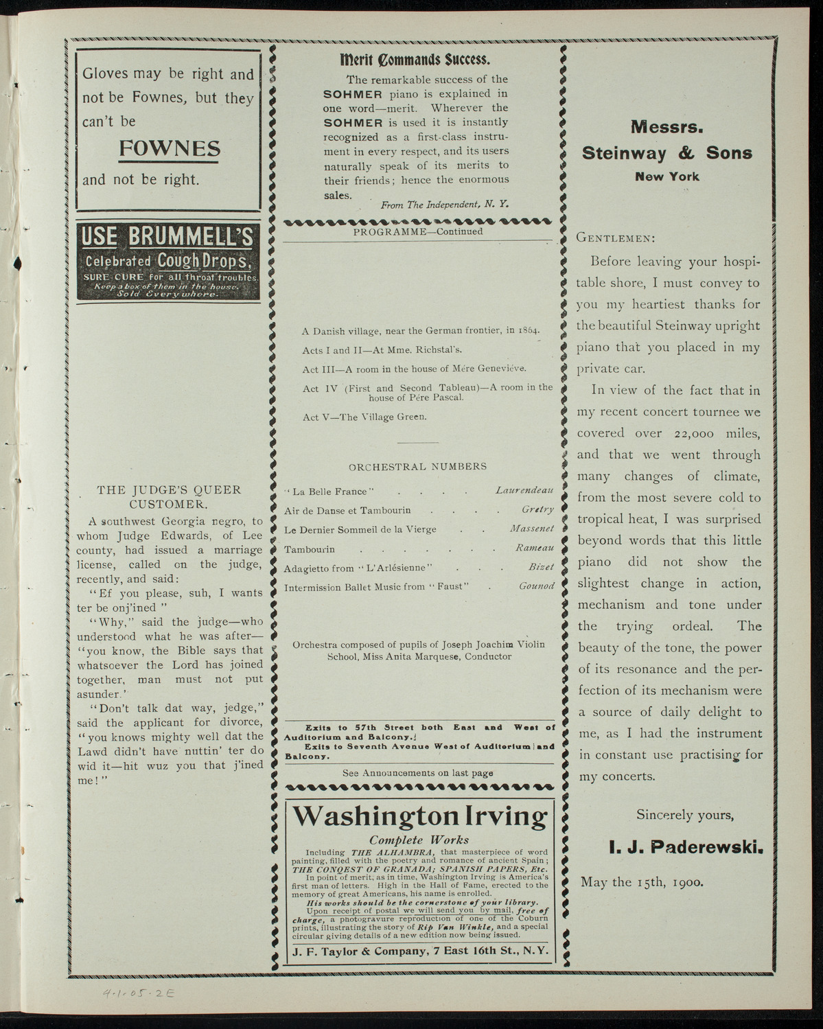 Benefit: Greenwich House, April 1, 1905, program page 3