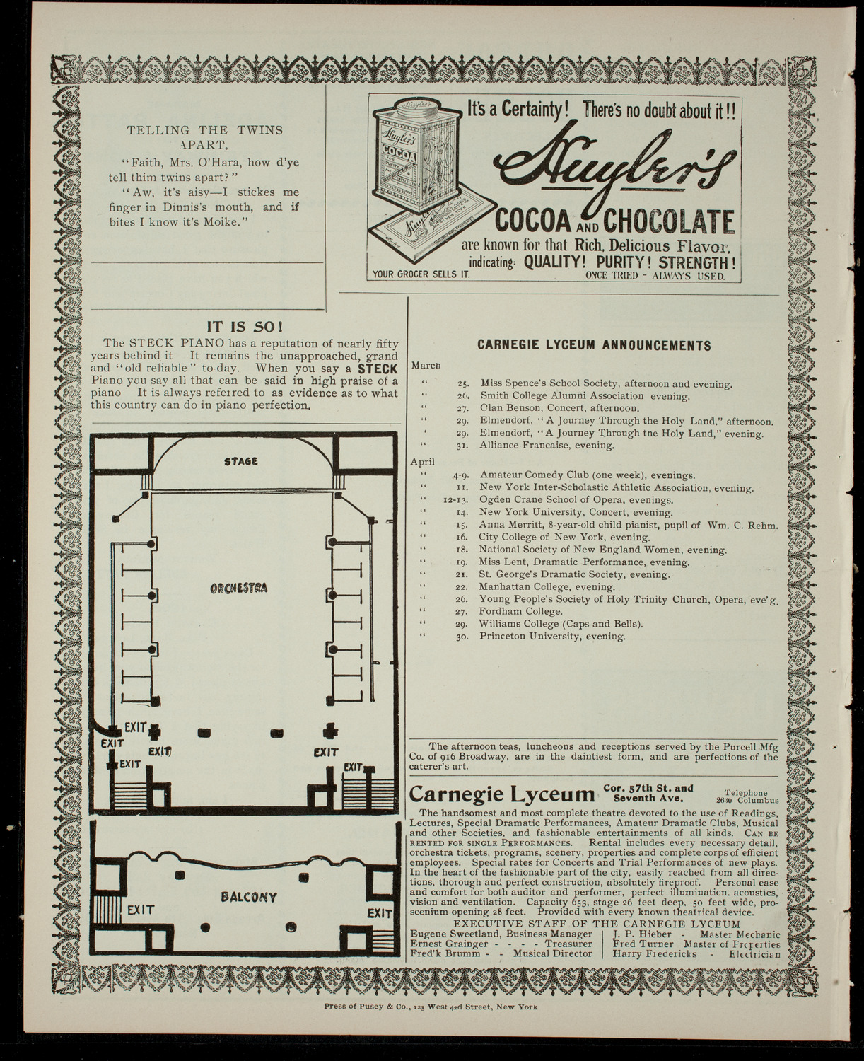 The Amaranth Dramatic Society, March 24, 1904, program page 4