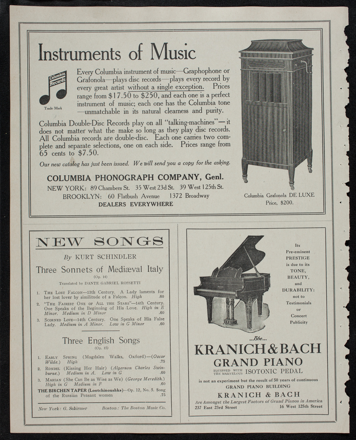Marcella Sembrich, Soprano, October 29, 1912, program page 6