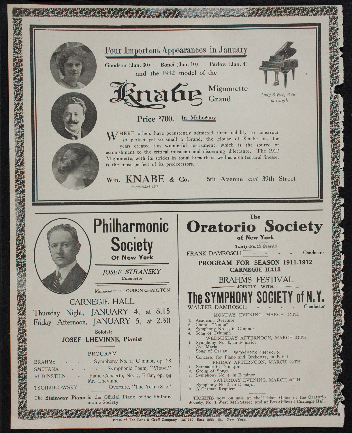 New Year's Concert, December 31, 1911, program page 12