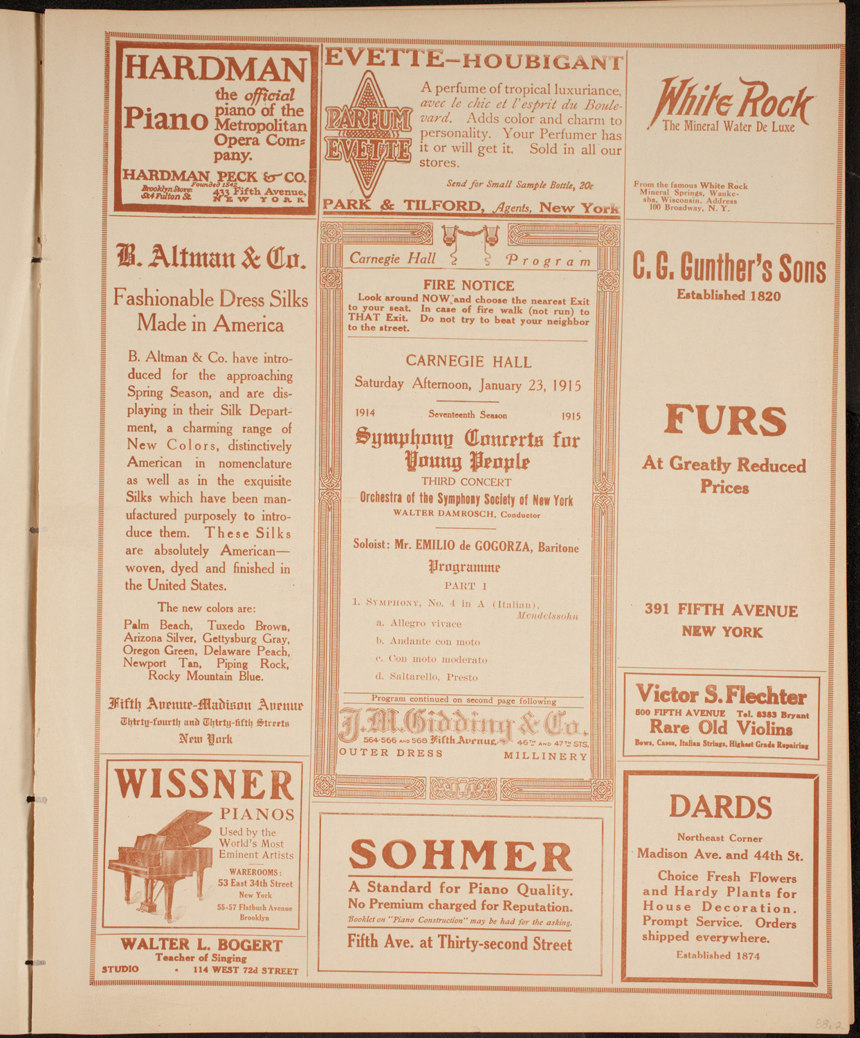 Symphony Concert for Young People, January 23, 1915, program page 5