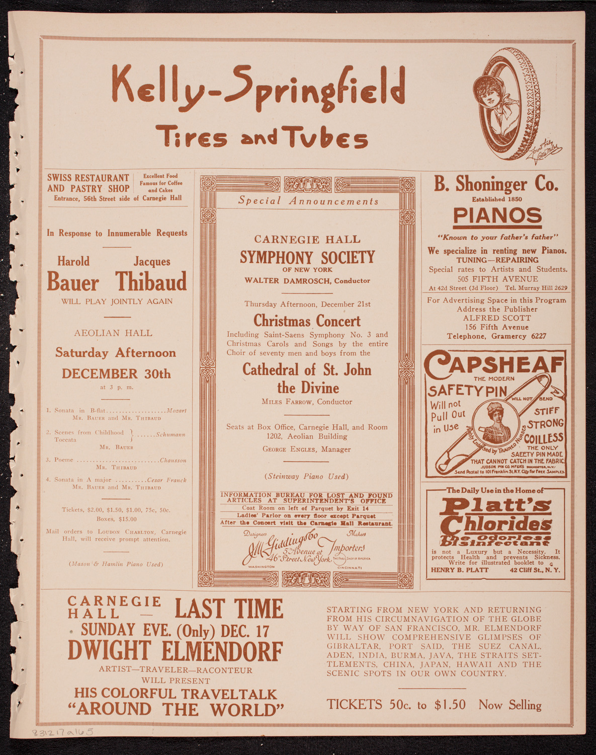 New York Philharmonic, December 17, 1916, program page 9