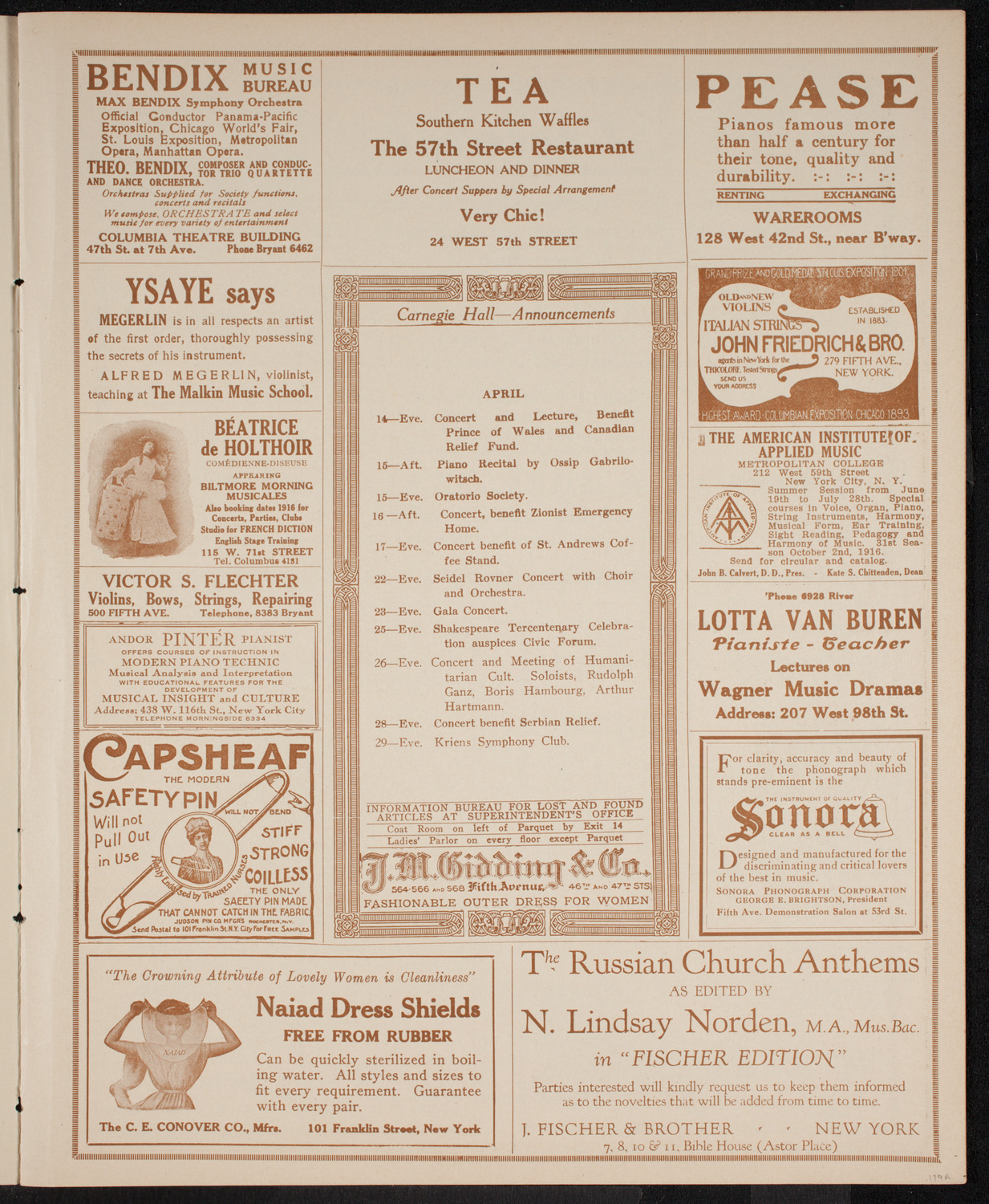 New York Society of the Methodist Episcopal Church Semi-Centennial Anniversary, April 13, 1916, program page 3