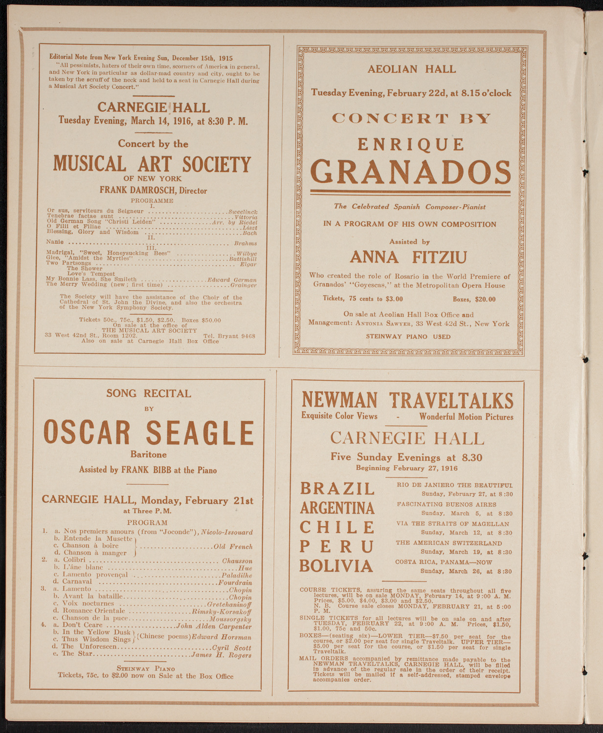 Boston Symphony Orchestra, February 17, 1916, program page 10