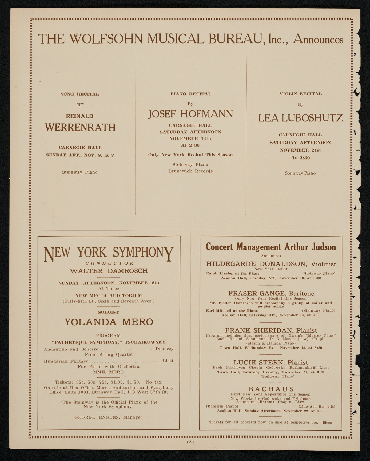 Symphony Concert for Young People, November 7, 1925, program page 8