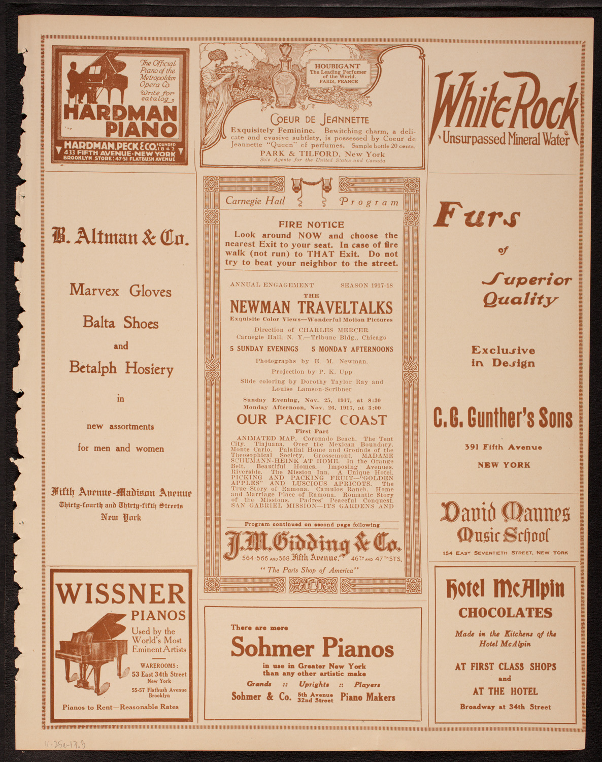 Newman Traveltalks: Our Pacific Coast, November 25, 1917, program page 5