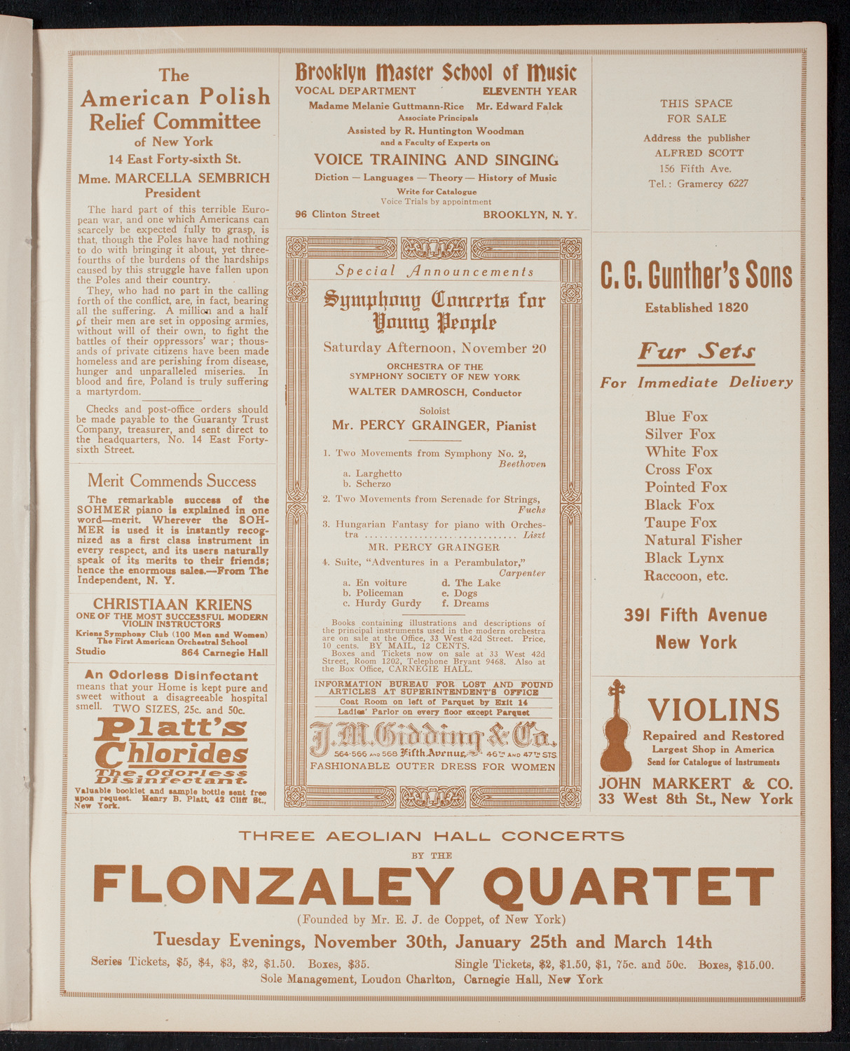 Elmendorf Lecture: Holland, November 15, 1915, program page 9