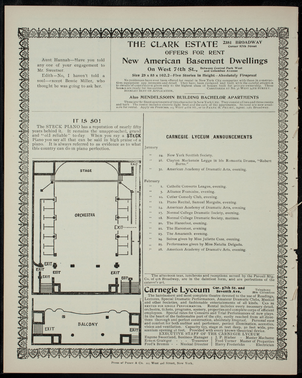 Amateur Glee Club, January 19, 1905, program page 4