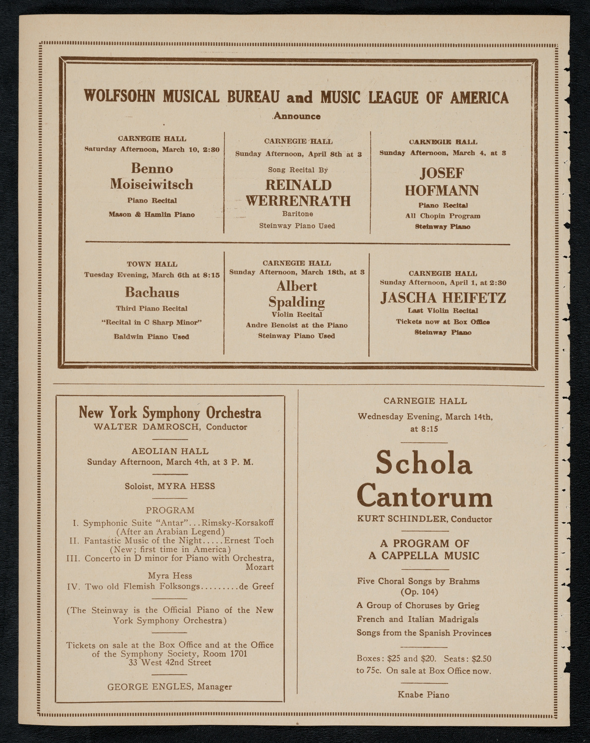 City Symphony Orchestra, February 24, 1923, program page 8