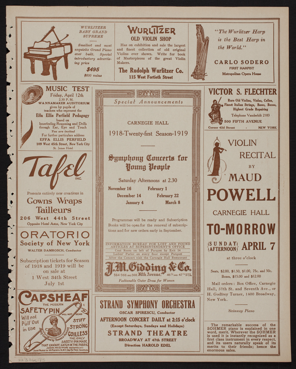 Benefit: Rand School of Social Science, April 6, 1918, program page 9