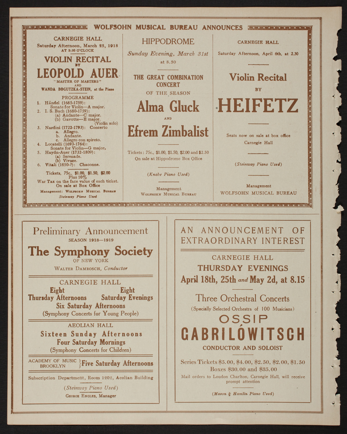 Lecture by Captain R. Hugh Knyvett, March 22, 1918, program page 8