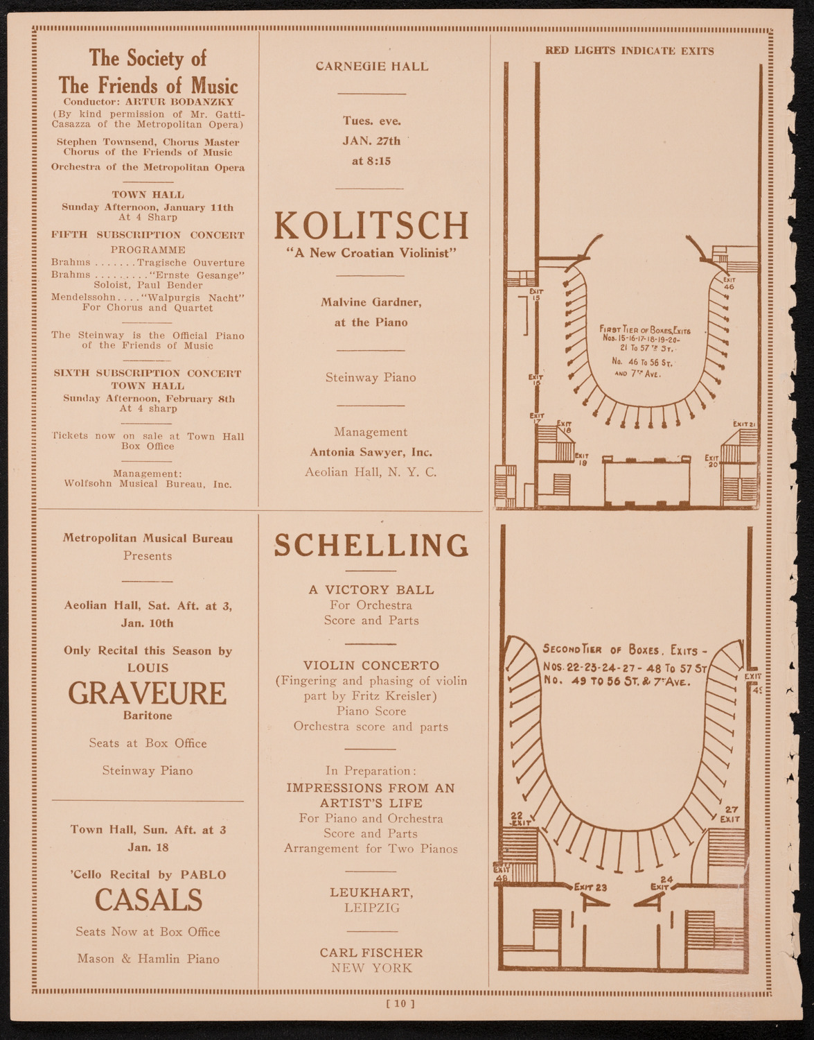 New York Philharmonic, January 8, 1925, program page 10