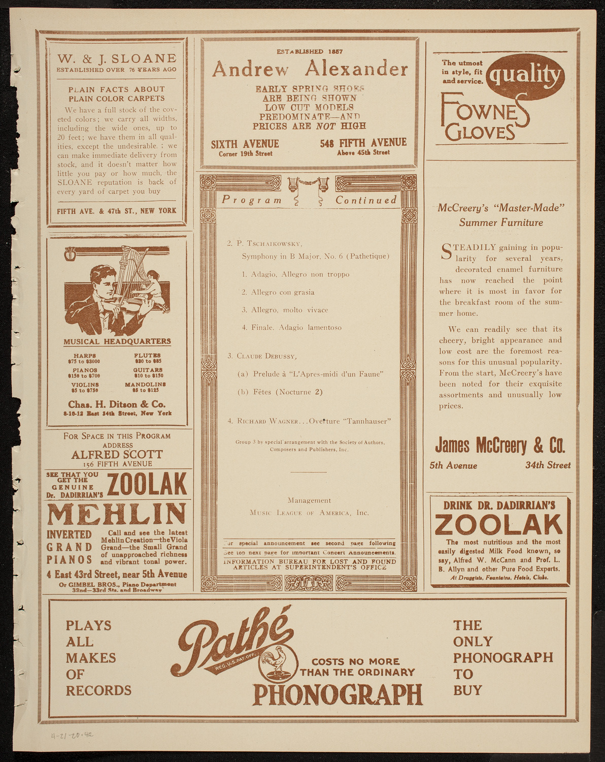 Dirk Foch Symphony Concert, April 21, 1920, program page 7