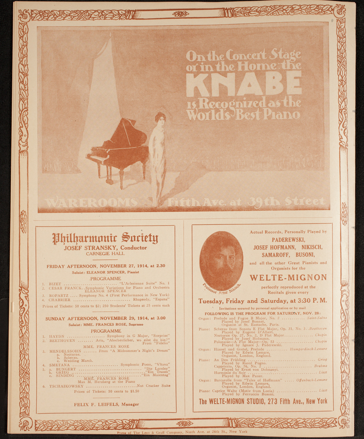 Elmendorf Lecture: Around Northern Europe, November 22, 1914, program page 12