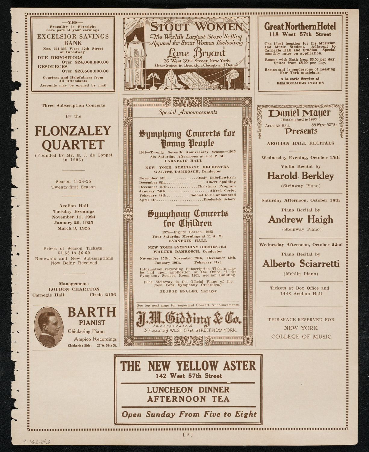 Jubilee Concert by Artist Pupils of Jacob Gegna, September 26, 1924, program page 9