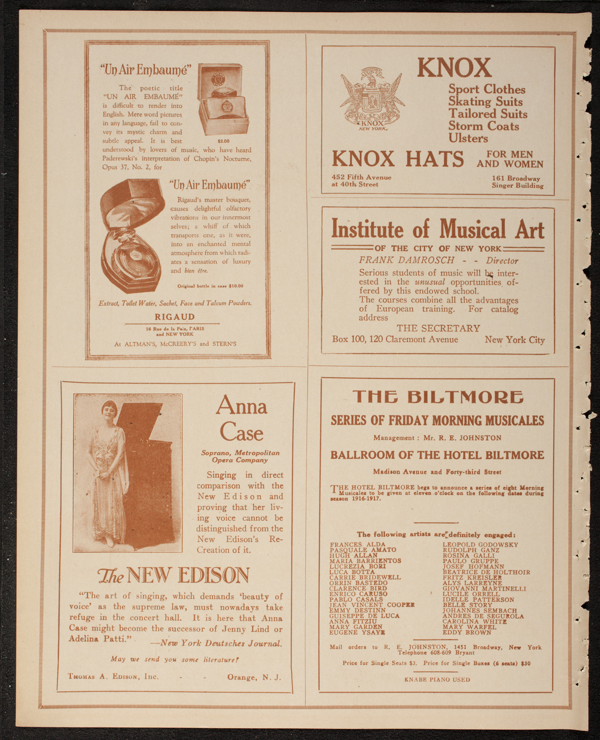 Catholic Oratorio Society, February 26, 1917, program page 2