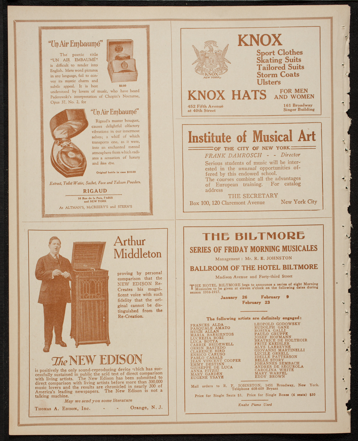 Meeting: The Humanitarian Cult, January 16, 1917, program page 2