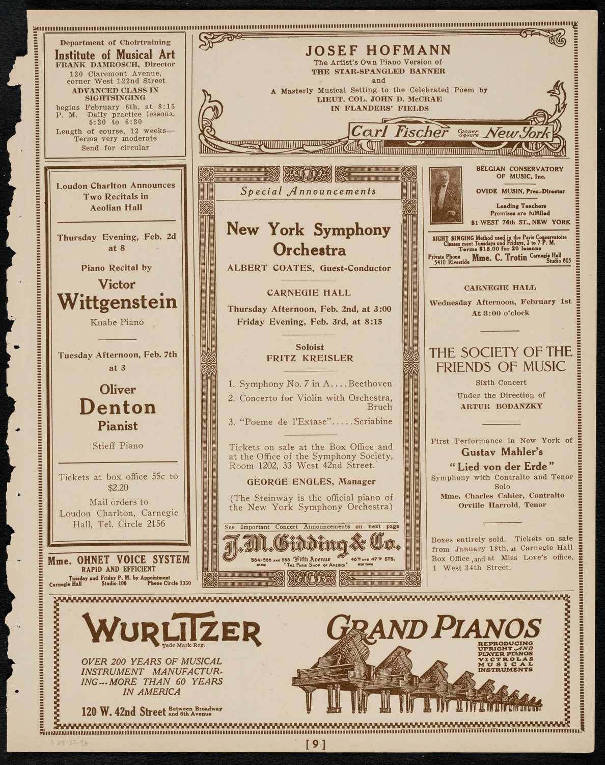 Symphony Concert for Young People, January 28, 1922, program page 9