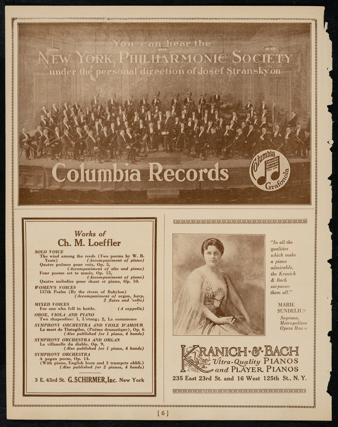 New York Philharmonic, January 29, 1922, program page 6