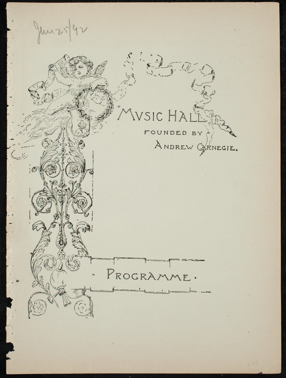 Robert Burns Anniversary Festival, January 25, 1892, program page 1